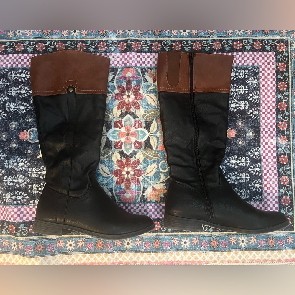 Faded Glory Black and Brown Boots